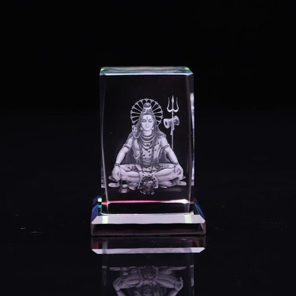 Small Bridge Customization Souvenir Hindu Gods 3d Blank Crystal Gifts Laser Engraving India Crystal Cube