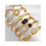 Stainless Steel Bracelet Wholesale Fashion Light Luxury INS18K Gold High-grade Women's Bracelet Zircon Full Diamond Bangles