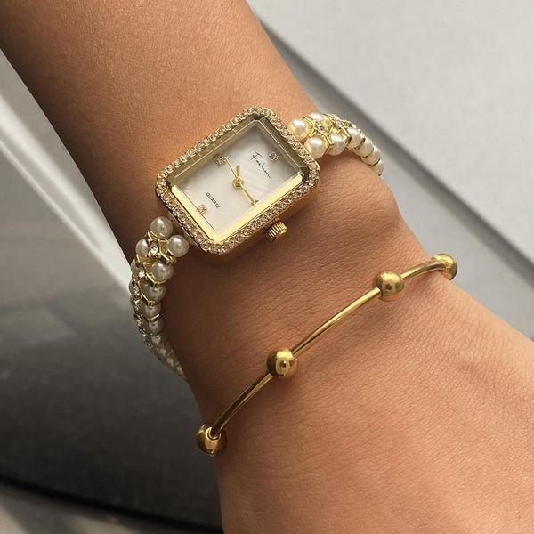 Jieding High-End Women's Quartz Watch European American Style Cross-Border Light Luxury Mechanical Watch Pearl Wristwatch