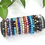 6mm Healing Gemstone Bracelet Custom Beaded Bracelets Women 6mm Round Bead Crystal Bracelets Charms