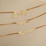 Name Necklace Gold Personalised Stainless Steel Box Chain Handmade Personalised Birthday Gift for Mom Perfect