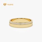 VLOVE 14K Gold Jewelry Supplier Exquisite Jewelry 14K 4MM Half Eternity Diamond Wedding Band