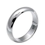 2mm 4.5mm 6mm 925 Pure Silver Jewelry Finger Rings for Women and Men Simple Couple Rings Smooth Wedding Band for Lovers