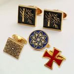 Professional Custom Metal Cufflink Set Supplier DIY Circular Bezel Stainless Steel Stud Shirt Accessories For Men's Engagement