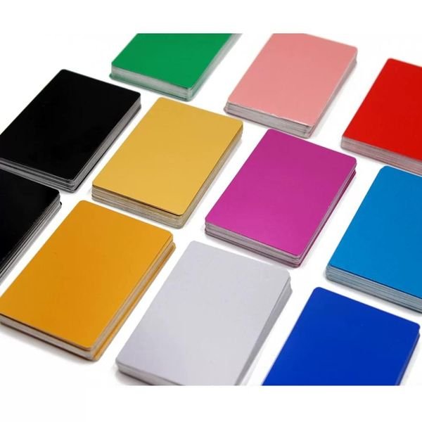 Single-sided and Double-sided Custom Engraving Metal Sheet Laser Marking Test Aluminum Sheet Metal Nameplate Business Card Blank