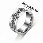 Men's 8mm Titanium Steel Ring - Fashionable Stainless Steel Couple Ring