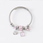 Hot Selling Trendy Gold-Plated DIY Heart Star Flower Devil Eye Zircon Clover Fashion Jewelry Charm Bracelet for Women Bangles