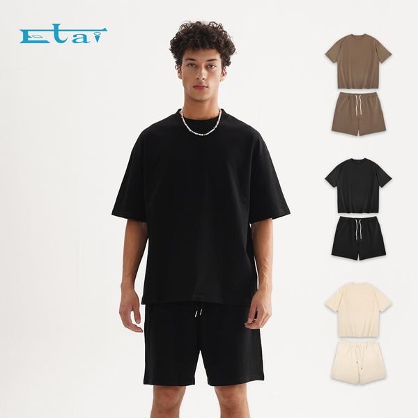 Custom All Print Streetwear Graphic Boxy Fit Cropped T Shirt Men and Two Piece Set Mens Short Set